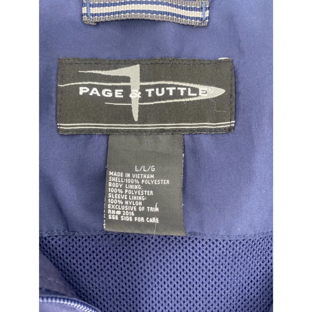 Page & Tuttle Windbreaker Mens Large Navy Blue Short Sleeve Golf Pullover
